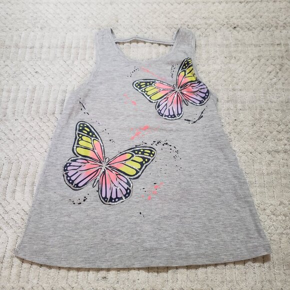 Wonder Nation Girls Gray Tank Top w/ Butterfly Graphic – Size Large (10/12) - Picture 2 of 12